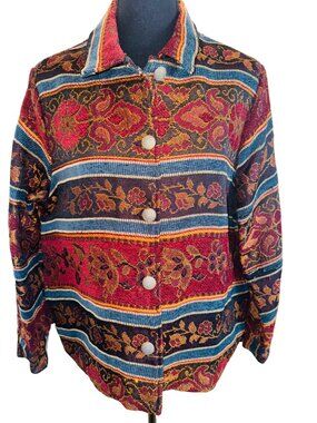Vintage White Stag 90's Paisley Tapestry Jacket Blazer Grandmacore Multicolor M